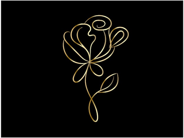 diseño plano de hojas y flores lineales