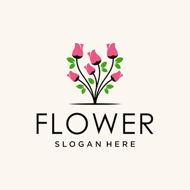 Diseño plano hojas y flores Vector