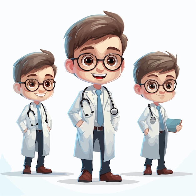 Diseño plano con un hombre médico