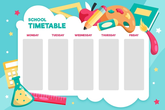 Diseño plano horario de regreso a la escuela