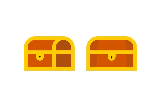 diseño plano del icono de la caja del tesoro