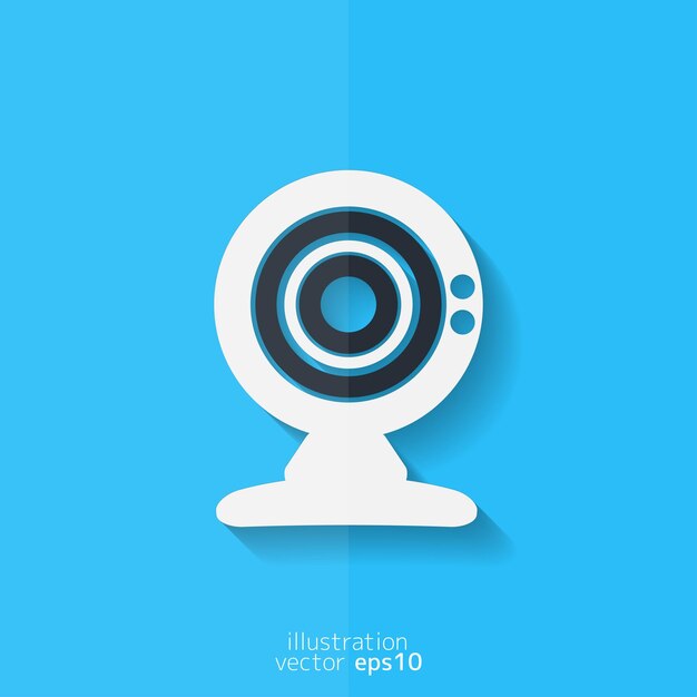 Diseño plano del icono de la cámara web