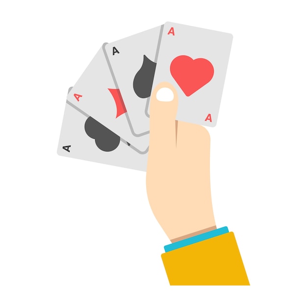 Un diseño plano del icono de las cartas de póquer
