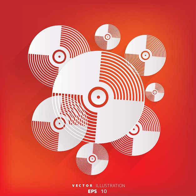 Diseño plano del icono del disco de vinilo de música