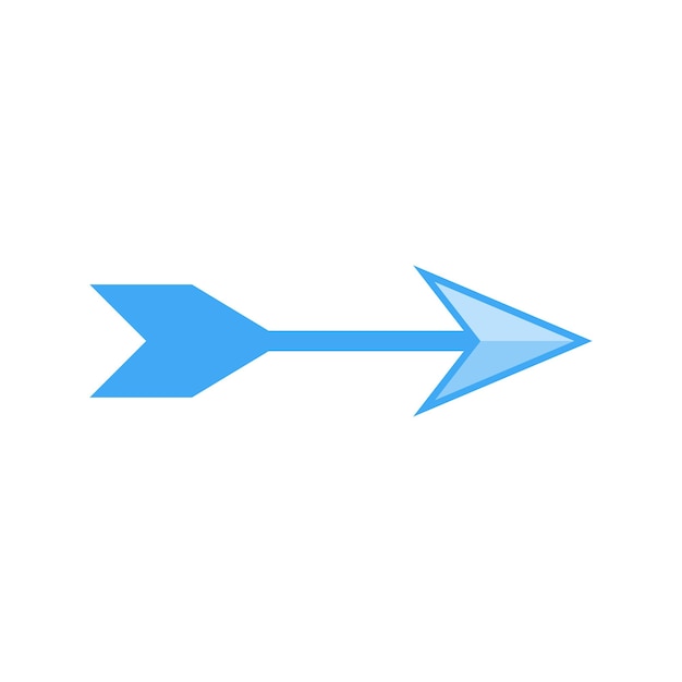 Diseño plano del icono de flecha en fondo blanco