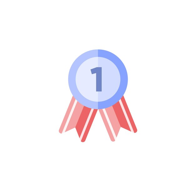 Diseño plano del icono de la medalla