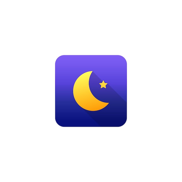 diseño plano icono de la noche y la luna