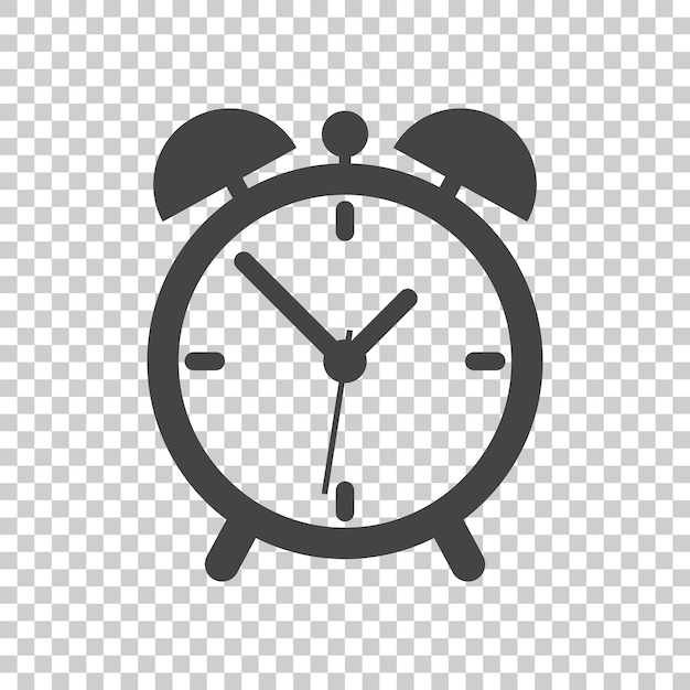 Diseño plano del icono del reloj Ilustración vectorial en fondo aislado