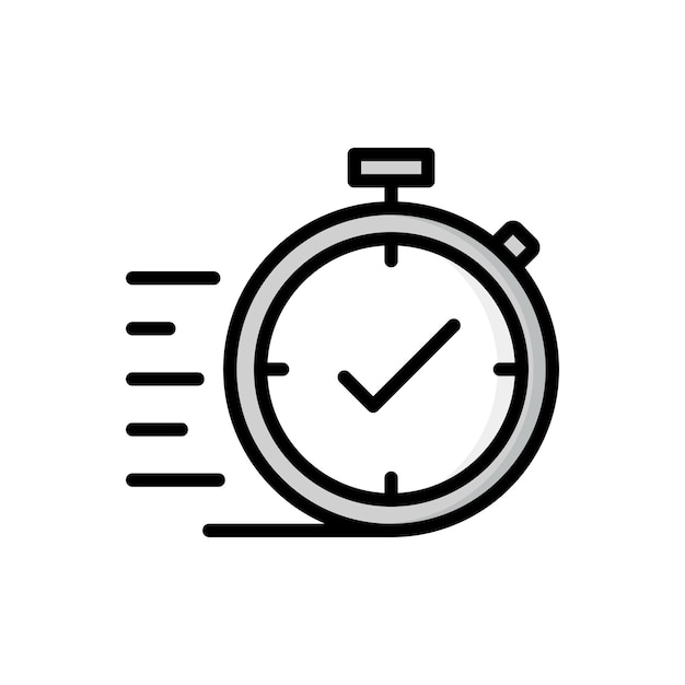 Diseño plano del icono de tiempo rápido