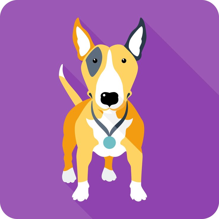 Vector diseño plano del icono del vector perro bull terrier