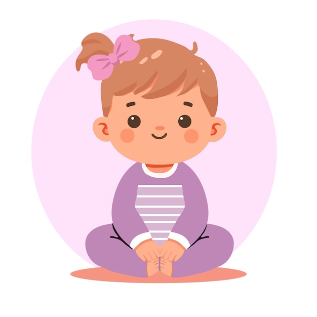 Diseño plano del icono vectorial de la ilustración de bebé de dibujos animados