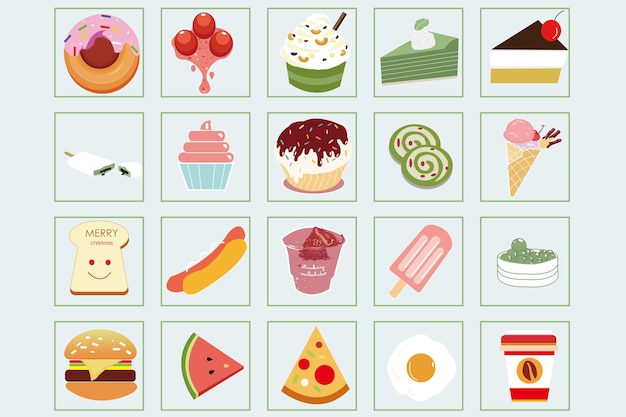 diseño plano de ilustración de alimentos