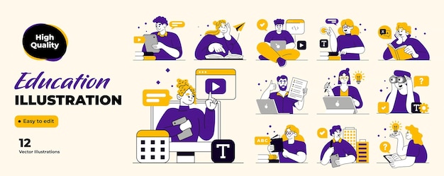 Diseño plano Ilustración moderna de la educación