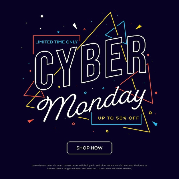 diseño plano ilustración de promoción de ventas de Cyber Monday