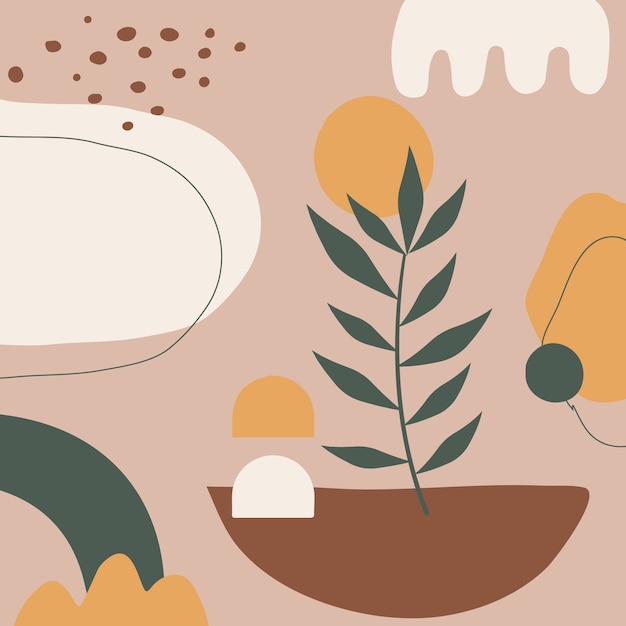 Diseño plano ilustración de tonos de tierra suave