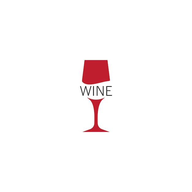 Diseño plano de la ilustración vectorial del icono del vino