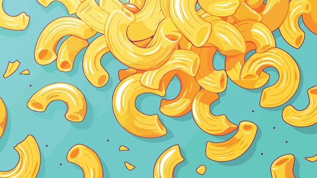 Diseño plano de la ilustración vectorial de la pasta de macarrones del codo