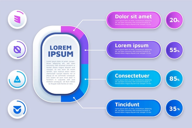 Diseño plano de infografías de marketing.