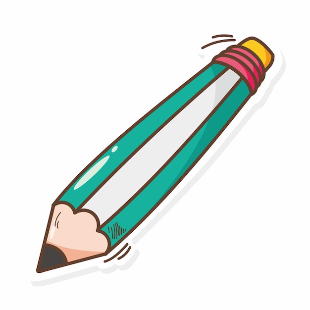 Diseño plano con lápiz estilo de dibujo manual de ilustración