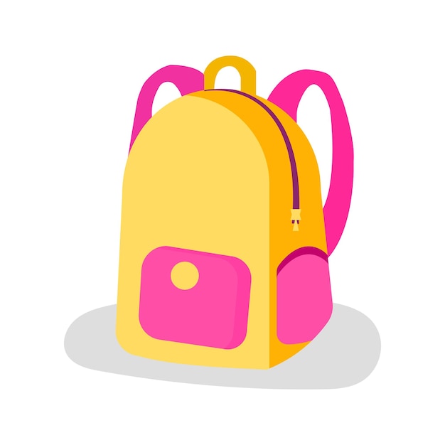 Diseño plano lindo bolso de escuela