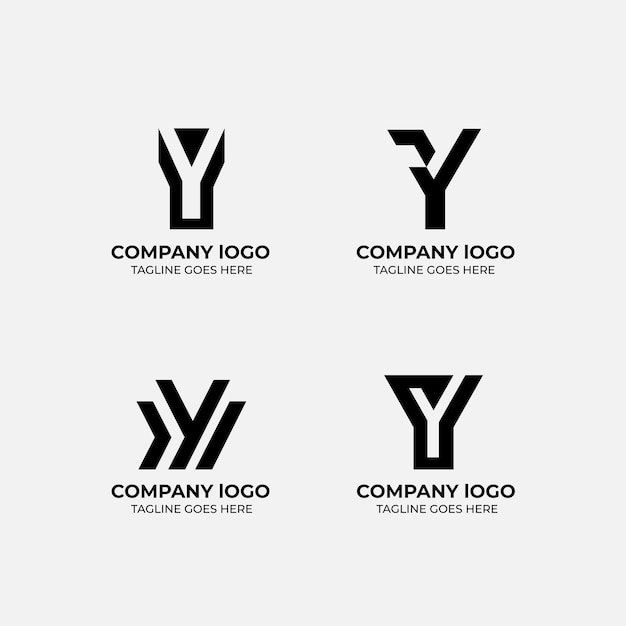 El diseño plano del logotipo Y