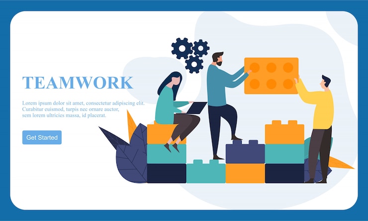 Vector diseño plano manos de negocios trabajo en equipo.