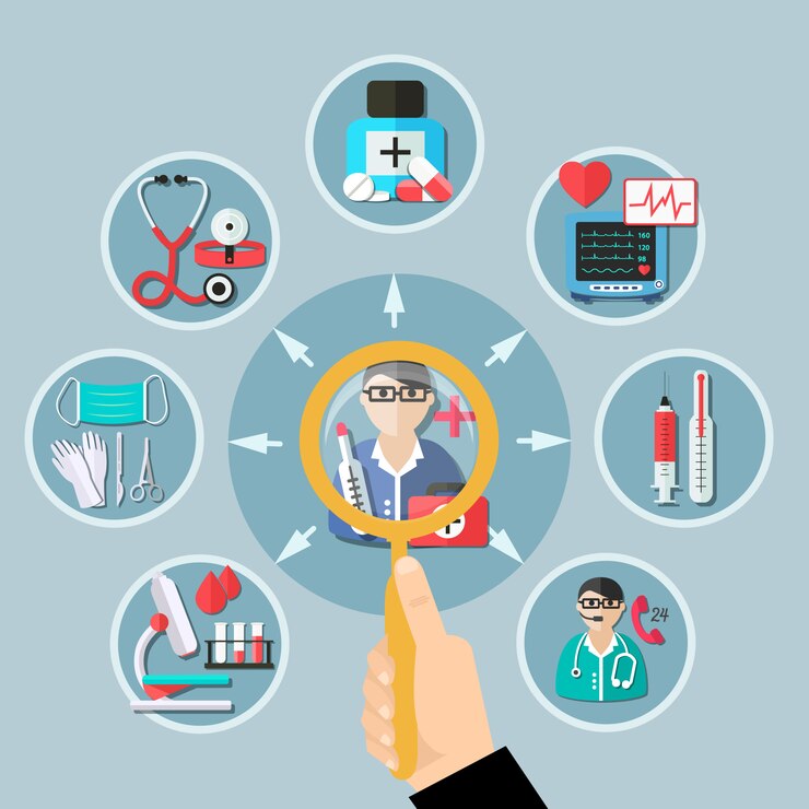 Vector diseño plano de medicina