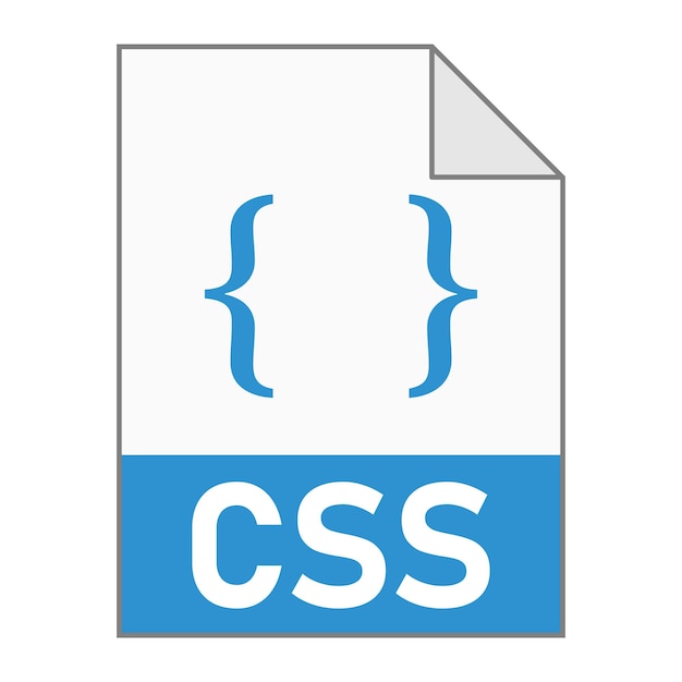 Diseño plano moderno de icono de archivo CSS para web Estilo simple