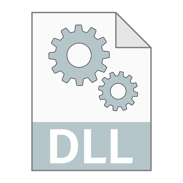 Diseño plano moderno de icono de archivo DLL para web Estilo simple