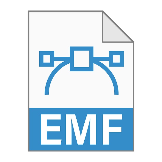 Diseño plano moderno de icono de archivo EMF para web Estilo simple