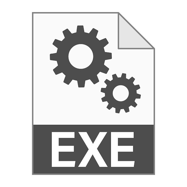 Diseño plano moderno de icono de archivo EXE para web Estilo simple