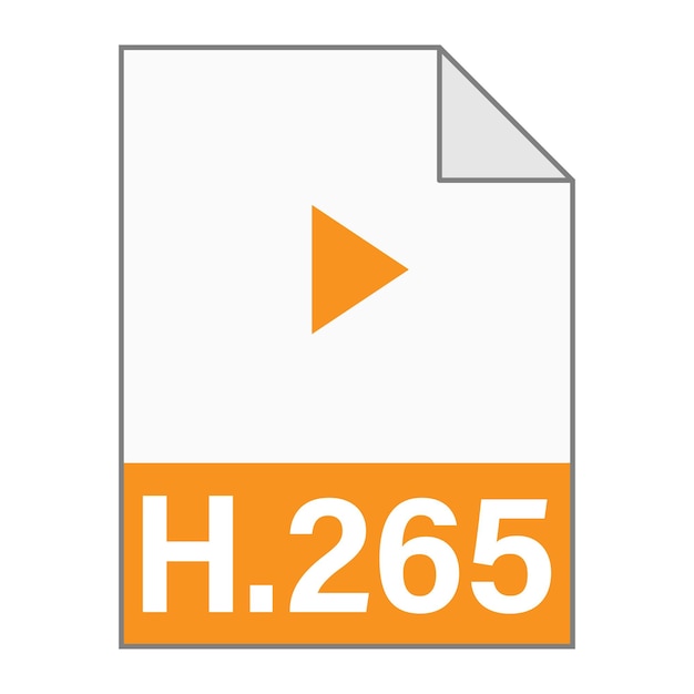 Diseño plano moderno de icono de archivo H265 para web Estilo simple