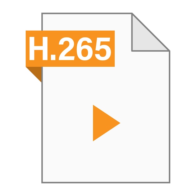 Diseño plano moderno de icono de archivo H265 para web