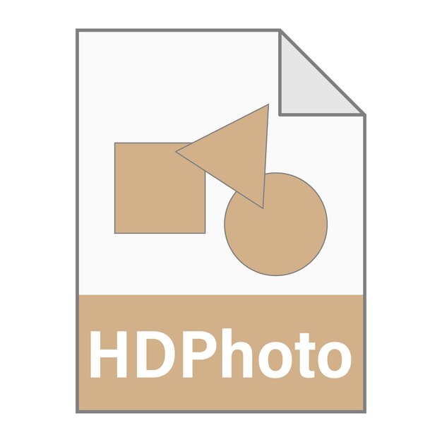 Diseño plano moderno de icono de archivo HDPhoto para web Estilo simple