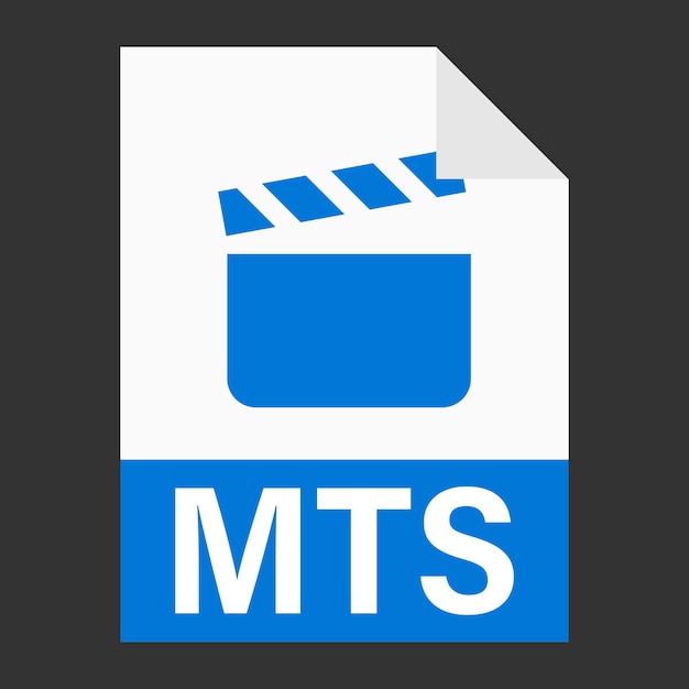 Diseño plano moderno de icono de archivo de ilustración mts para web