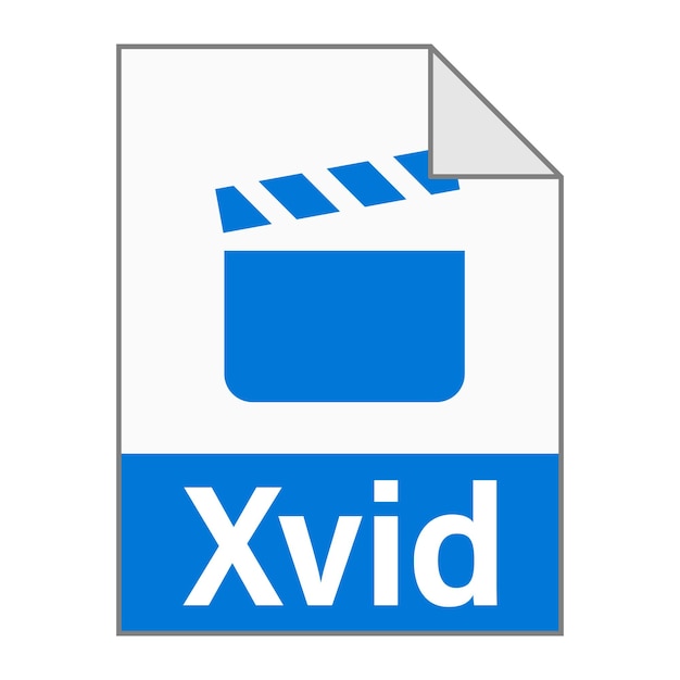 Diseño plano moderno de icono de archivo de ilustración Xvid para web Estilo simple