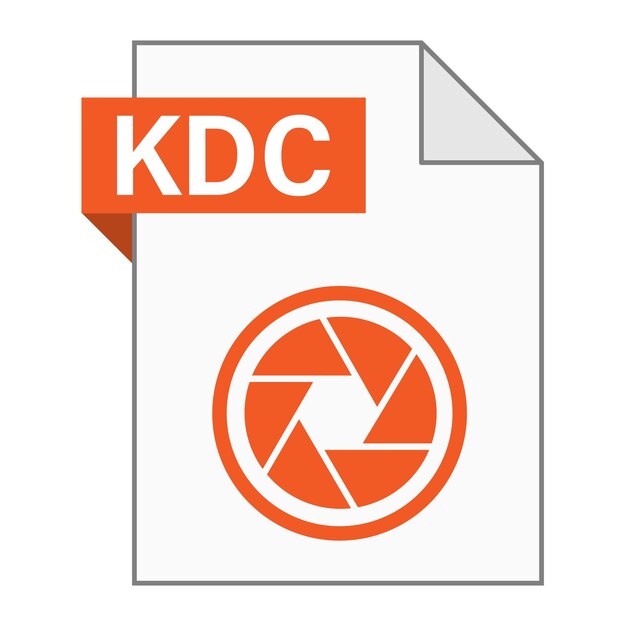 Diseño plano moderno de icono de archivo KDC para web