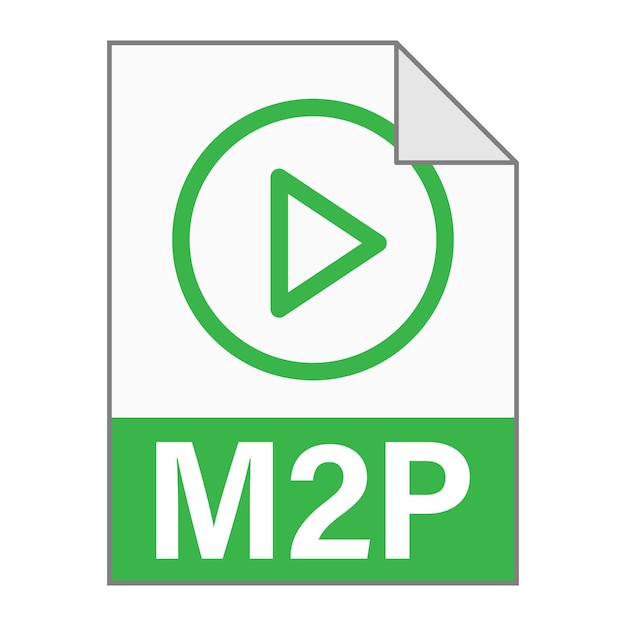 Diseño plano moderno de icono de archivo M2P para web Estilo simple