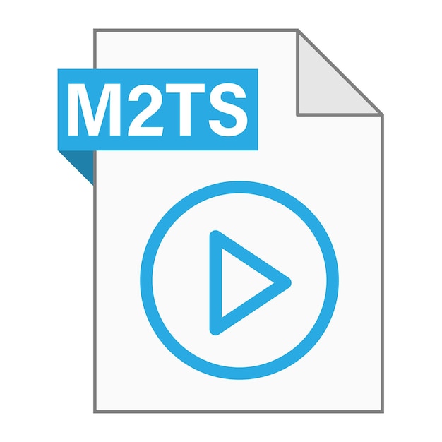 Diseño plano moderno de icono de archivo M2TS para web