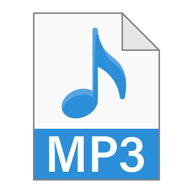 Diseño plano moderno de icono de archivo mp3 para web estilo simple