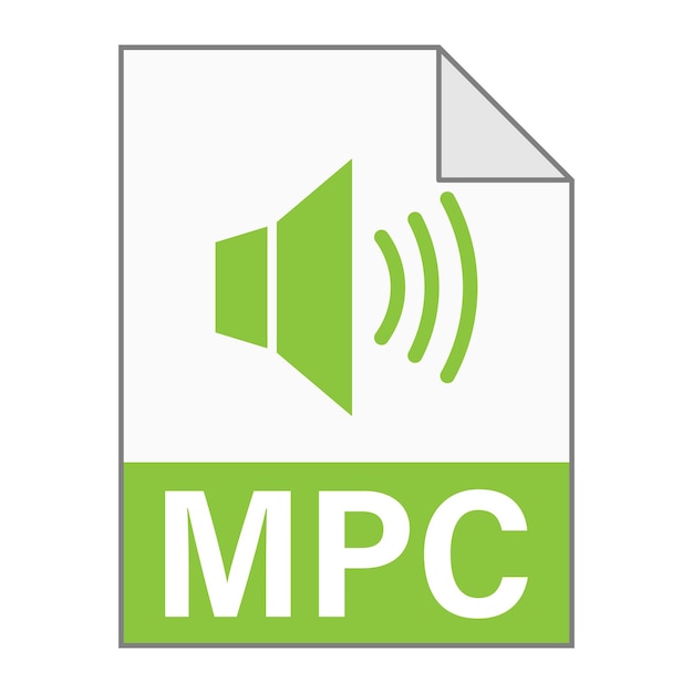 Diseño plano moderno de icono de archivo mpc para web estilo simple