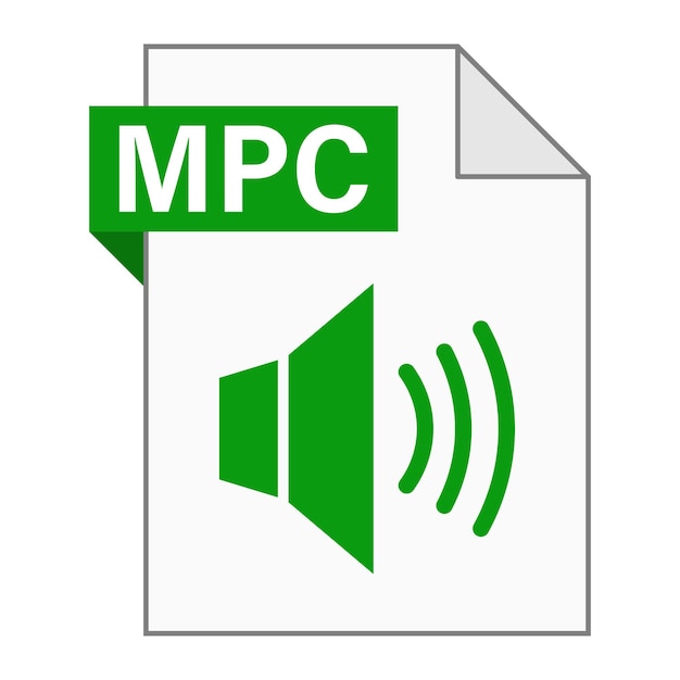 Diseño plano moderno de icono de archivo MPC para web