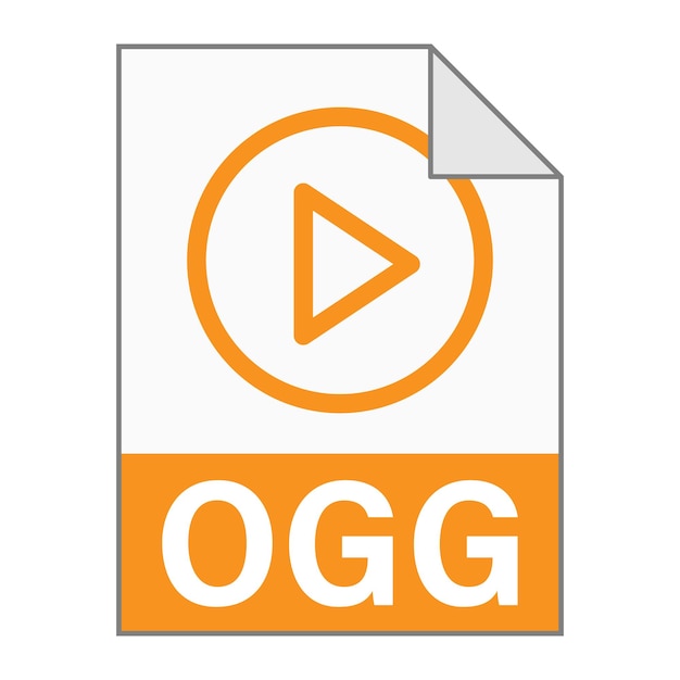 Diseño plano moderno de icono de archivo OGG para web Estilo simple