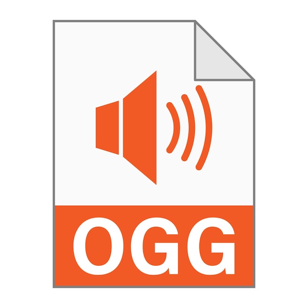 Diseño plano moderno de icono de archivo OGG para web Estilo simple