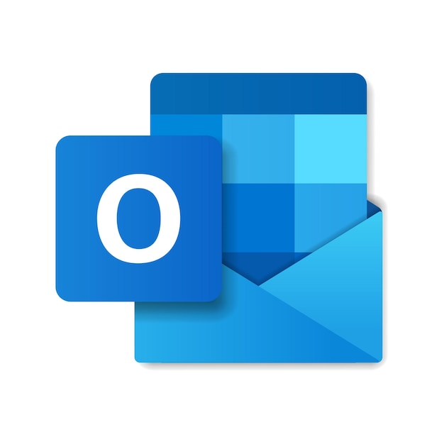 Diseño plano moderno del icono de archivo de Outlook de logotipo