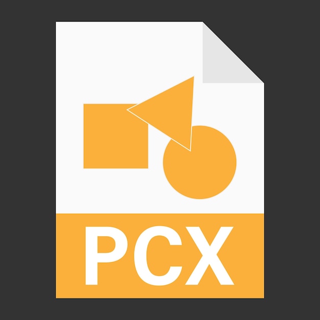 Diseño plano moderno de icono de archivo PCX para web