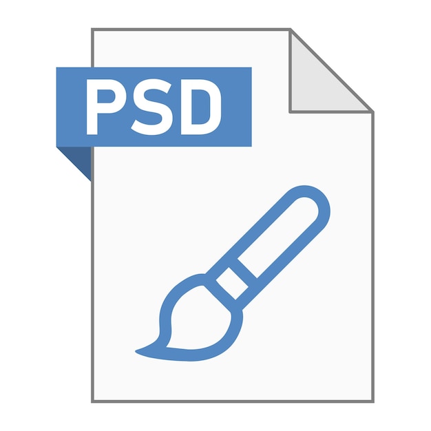 Diseño plano moderno de icono de archivo psd para web