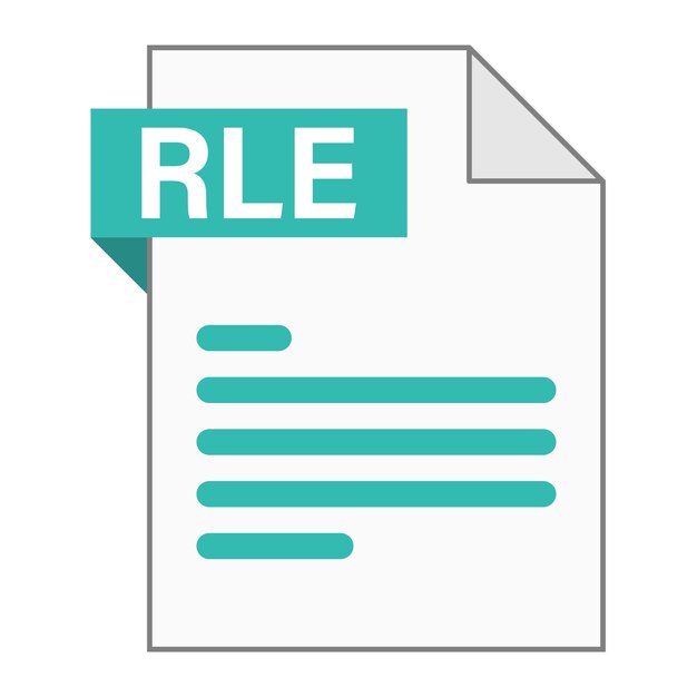 Diseño plano moderno de icono de archivo rle para web