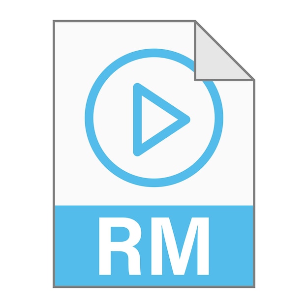 Diseño plano moderno de icono de archivo RM para web Estilo simple