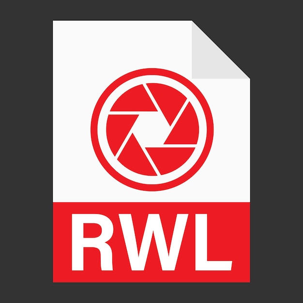 Diseño plano moderno de icono de archivo rwl para web